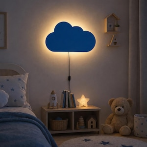 Lámpara de pared LED con forma de nube – Luz nocturna para habitación infantil – Decoración para guardería