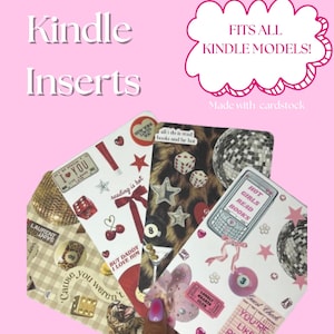Kindle Insert 4 pack | Kindle Basic, Kindle Paperwhite, Kindle Oasis, Kindle Colorsoft | Kindle Accessory | Paper Insert | Clear Kindle Case