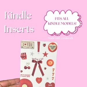 Kindle Inserts Red Theme | Kindle Paperwhite, Kindle Basic, Kindle Colorsoft, Kindle Oasis, Kindle Scribe | Kindle Accessory | Kindle Decor