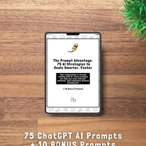 75 AI Business Prompts for Entrepreneurs | Marketing, Social Media, Productivity & Branding Prompt Book | Digital Download