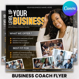 Business Coach Flyer, Coaching Business Flyer, Consultation Flyer, Entrepreneur Flyer,Workshop Flyer, Business Workshop Flyer,Canva Editable