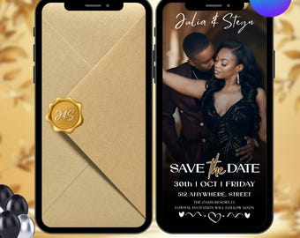 Animated Save The Date Video Invitation, Wedding Date Evite Invitation, Celebration Invite, Getting Married Digital Invite, DIY in Canva