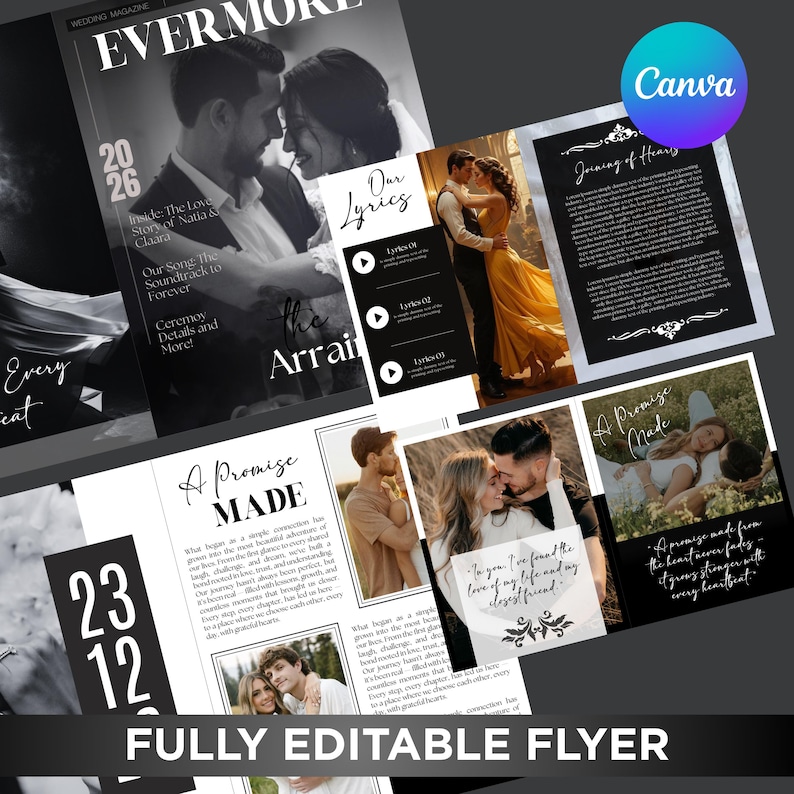 Wedding Magazine Template, 20 Pages Wedding Magazine, Wedding Welcome Magazine, Printable Wedding Program, Wedding Booklet, Canva Editable
Canva Wedding, Ceremony Program, Customizable, Elegant Wedding, Magazine Template, Wedding Booklet, Wedding Day Timeline, Wedding Guide, Wedding Magazine, Wedding Newspaper, Wedding Program, Wedding itinerary, personalize