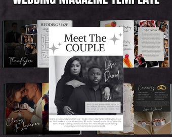Wedding Magazine Template, Wedding Welcome Magazine, Wedding Journal, Printable Wedding Program, Wedding Booklet, DIY in Canva