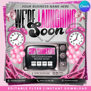 New Website Flyer, Coming Soon Social Media Makeup Hair Lash Tech Nails Braids Template, Business Launching Site Flyer, DIY in Canva