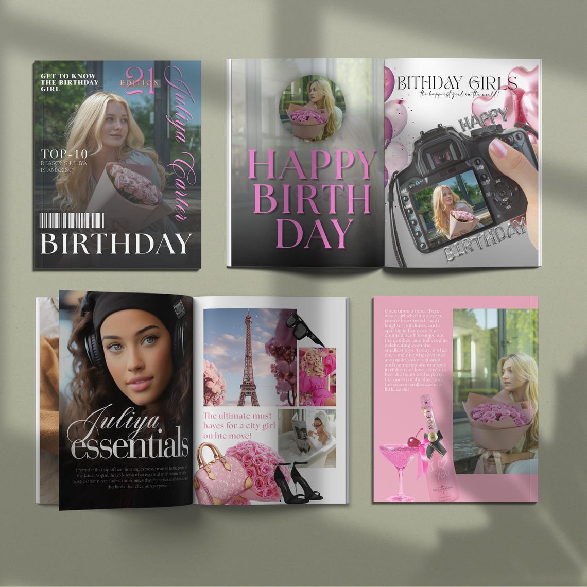 Birthday Magazine Template, Personalized Birthday Magazine, Birthday ...