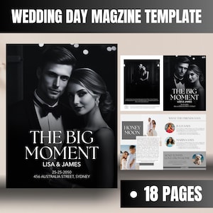 Wedding Magazine Template,  18 Pages Wedding Magazine, Wedding Welcome Magazine, Printable Wedding Program, Wedding Booklet, Canva Editable