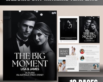 Wedding Magazine Template,  18 Pages Wedding Magazine, Wedding Welcome Magazine, Printable Wedding Program, Wedding Booklet, Canva Editable