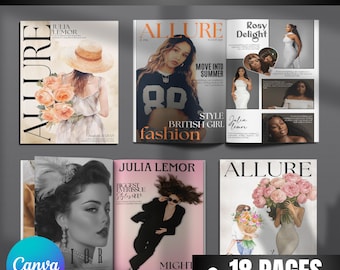 Vintage Magazine Poster Set, Retro Magazine Cover, Printable Wall Art, Classic Retro Decor, Mid‑Century Inspired Poster, Canva Editable