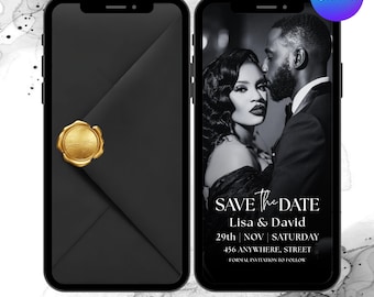 Animated Save The Date Video Invitation, Wedding Date Evite Invitation, Celebration Invite, Getting Married Digital Invite, DIY in Canva