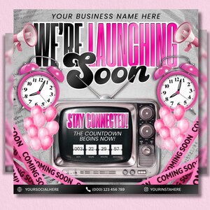New Website Flyer, Coming Soon Social Media Makeup Hair Lash Tech Nails Braids Template, Business Launching Site Flyer, DIY in Canva