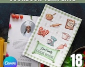 Cookbook Template, Custom Family Cookbook Template, Digital Cookbook Cover, Homemade Cookbook, Family Recipe, Recipe Template,Canva Editable