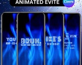 Birthday Video Invitation, Boys Birthday Evite, Bruh Invitation, Teen Boy Birthday Evite, Video Template, Animated Evite, DIY in Canva