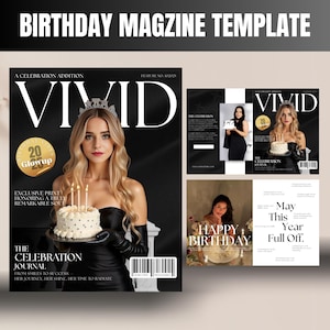 Birthday Magazine Template, Customizable Magazine for Bestfriend, Birthday Magazine Template, Custom Birthday Magazine, Editable Canva