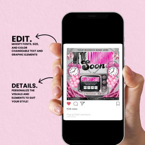 New Website Flyer, Coming Soon Social Media Makeup Hair Lash Tech Nails Braids Template, Business Launching Site Flyer, DIY in Canva