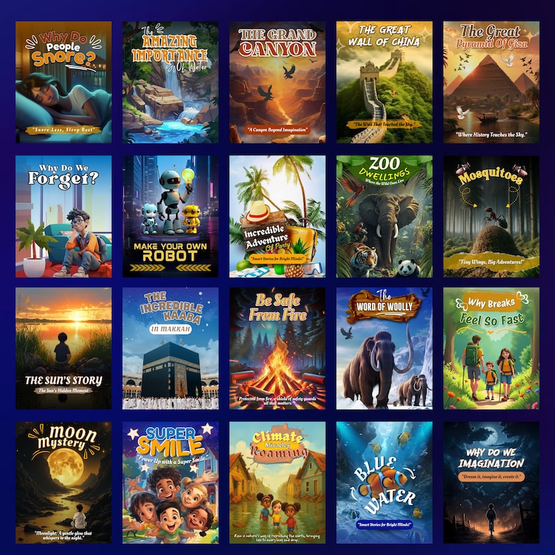 15+ E-Books for Kids Canva Templates, Children's Book Templates, Storybook Design Templates, Kids eBook Template Bundle,  Canva Editable