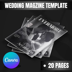 Wedding Magazine Template, 20 Pages Wedding Magazine, Wedding Welcome Magazine, Printable Wedding Program, Wedding Booklet, Canva Editable