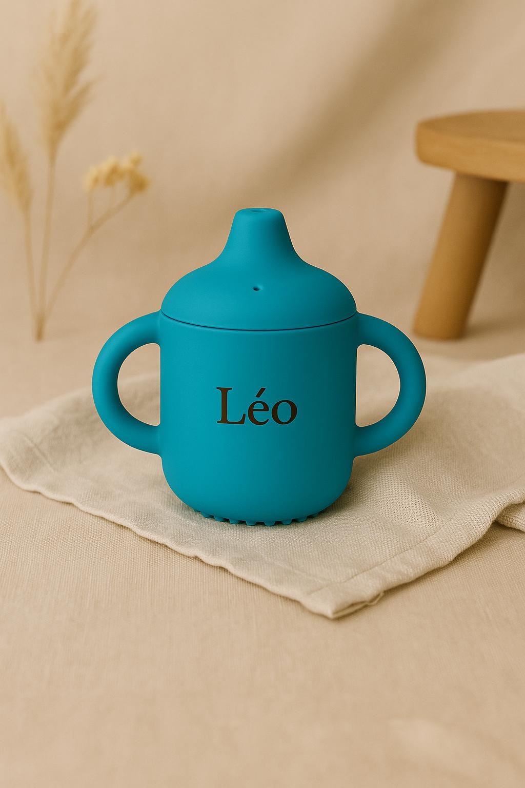 Personalized Baby Silicone Sippy Cup – Custom Name, Leakproof Training Cup with Double Handles, Portable Water Bottle for Toddlers