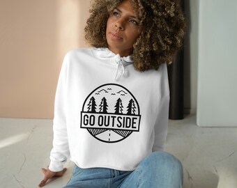 Go Outside Crop Hoodie