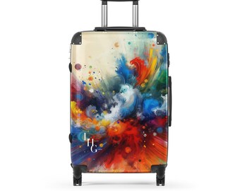 Color Blaze Abstract  Suitcase, Vibrant Abstract Luggage for Women, Colorful Travel Bag, Unique Artistic Carry on Gift