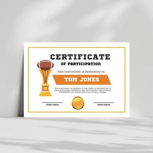 Football Certificate