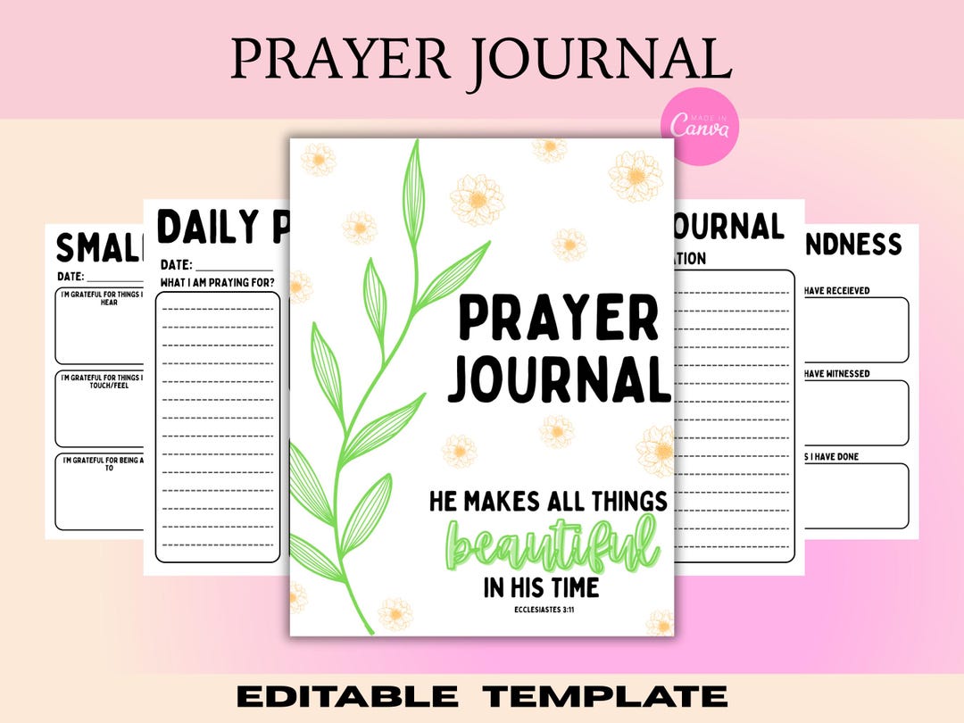 Printable Prayer Journal Canva Template (digital Download) - Etsy