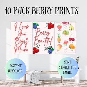 Berry Bliss Digital Download Wall Art - 10 Pack design