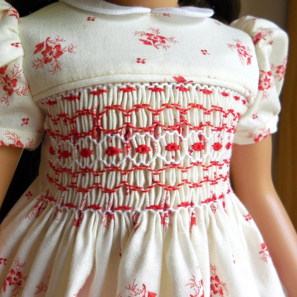 Red Floral Dress for Sasha Doll