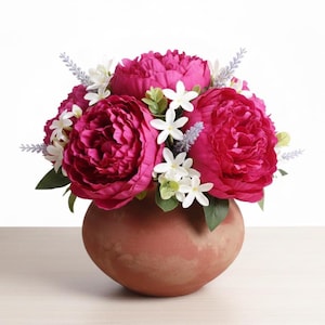 Handcrafted Terracotta Round Vase, Rustic Indian Pottery Home Décor