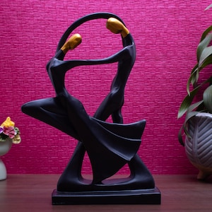 Abstract Dancing Couple Resin Statue: Modern Home Decor