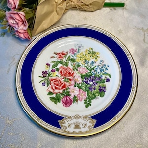Vintage Royal Wedding Floral Plate – Prince Charles & Lady Diana Spencer 1981 – Bone China – Gold Border Made in England  – Found in Britain