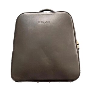 Italian Leather Backpack A. Testoni Made in Italy Smooth Calf Leather Luxury Designer Backpack Unisex Travel Bag