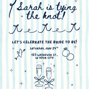 Coastal Chic Themed Bridal Shower Invitation