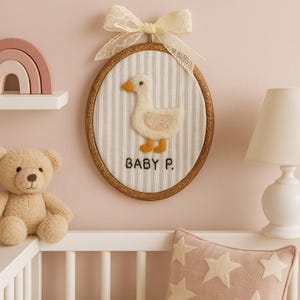 Custom Baby Name Felt Hoop: Handmade Nursery Wall Decor