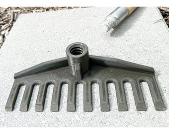 Precision Garden Rake Attachment | Narrow Garden Bed Rake for Mulch, Leaves & Gravel | Fits Standard 3/4" Acme Handles