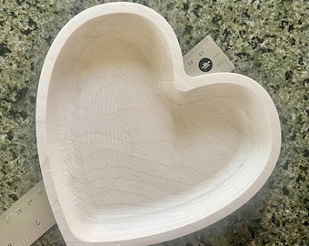 Wood Heart Shaped Tray Bowl
