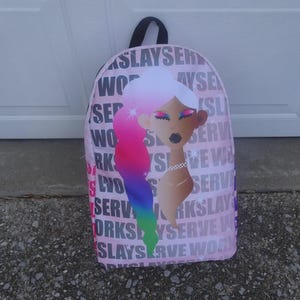 Hustler English Glamour Backpack: WorkSlayServe Beauty Grind Makeup Pretty Midnight Crush Sunset Eye Shadow Tanning Girls Purse Bag Lush