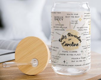 Custom Name Daily Correctional Reminders Glass Tumbler Mental Health for Corrections Worker Daily Affirmations Cup 16oz Affirmation Gift