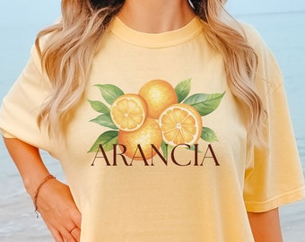 Comfort Colors Orange Blossom Tshirt, Summer Fruit Italy T Shirt, Italian Preppy Clothes Trendy Oversize Top, Cute Retro Fruit Tee, Unisex