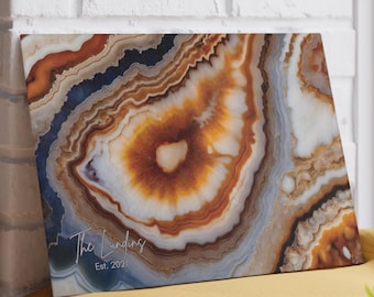 Agate Design Glass Cutting Board, Personalized Charcuterie Tray, Kitchen Decor Custom Serving Platter, Housewarming Gift, Wedding Engagement