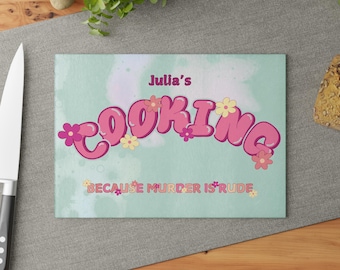 Custom Funny Cooking Glass Cutting Board - Gift for Mom Sister Friend, Personalized Wife Kitchen Unique Dining Decor Chef Accessory Grilling