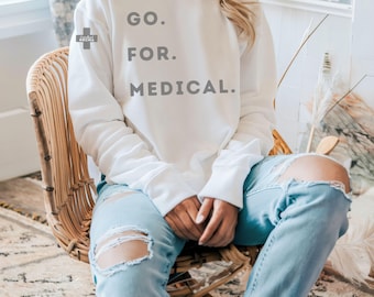 Go For Medical with Correctional NRCMA Sleeve and Distressed Flag Back Graphic Sweatshirt
