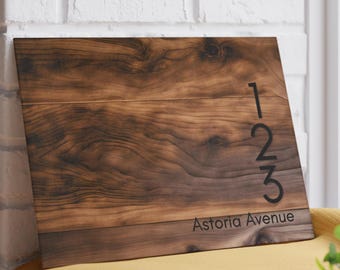 Personalized Wood Engraved Design Glass Cutting Board - Real Estate Housewarming Wedding Gift, Kitchen Decor, Custom Chopping Board Present