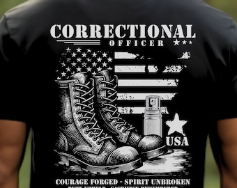 American Flag Correctional Officer Tshirt, Unisex Corrections Shirt Custody Jailer Guard Prison Police Tee Back The Blue Top Gift for CWW