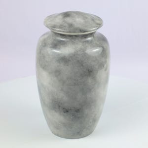 White Stone Texture Cremation Urn: Peaceful Memorial, Aluminum