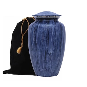 Elegance Grey Stone Urn for Ashes –Timeless Tribute for Loved Ones - Elegant Cremation Urns for Burial with Velvet Bag, Handmade Handcrafted
