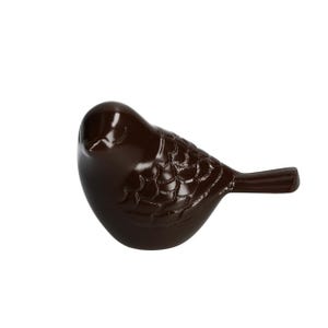 Urna funeraria de aluminio resistente con diseño de pájaro cantor, color marrón, con caja de terciopelo.