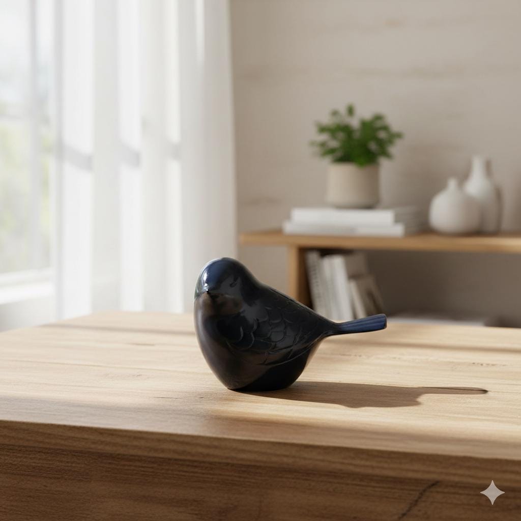 Mini urn hart met vogels | antraciet met zilverkleur