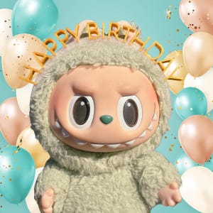 Happy Birthday crown fits Labubu, Labubu outfit, Labubu clothes, Gift, 3D printed in USA, Birthday gift for her, Bestie gift, Headpiece
