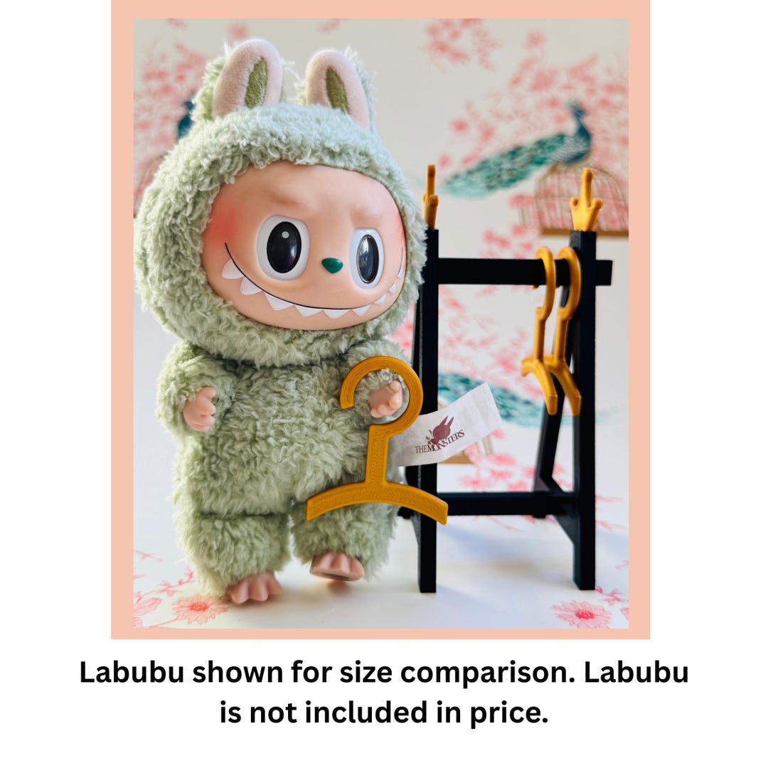 Rack With Hangers, Labubu Accessories, Labubu Gift, Labubu Outfit ...